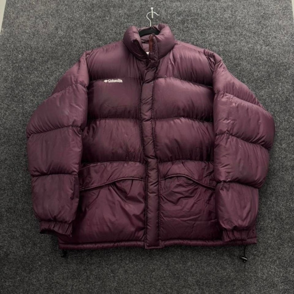 Columbia Purple Down Puffer Jacket Mens XL Vintage Winter Coat